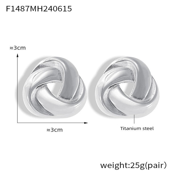 Exaggerated Creative Distorted Triangle 316L Stainless Steel Geometric Goldplated Earrings