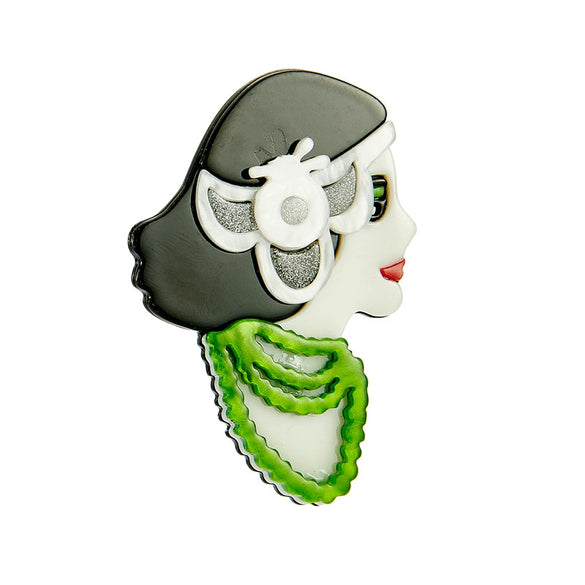Exaggerated Creative Funny Snake Hair Witch Abstract Cartoon Acrylic Printing Jewelry Decorative Brooch For Women