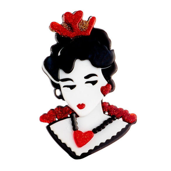 Exaggerated Creative Funny Snake Hair Witch Abstract Cartoon Acrylic Printing Jewelry Decorative Brooch For Women