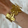 Exaggerated Creative Geometric Flower Opening Iron Gold Mosaic Bracelet For Women With Electroplating