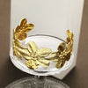 Exaggerated Creative Geometric Flower Opening Iron Gold Mosaic Bracelet For Women With Electroplating