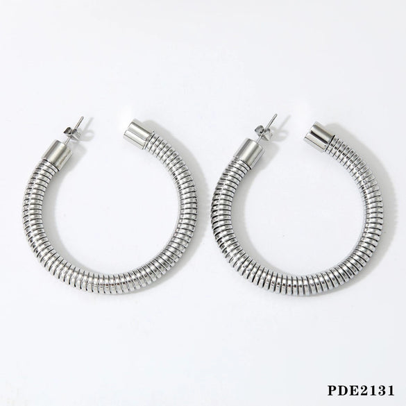 Exaggerated Cshaped Goose Throat Chain Earrings Stainless Steel Geometric Style For Women
