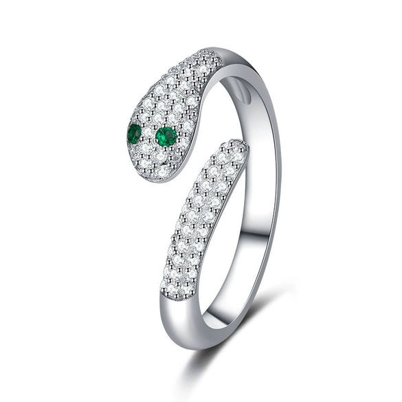 Exaggerated Design Luxury Zircon S925 Sterling Silver Geometric Open Ring For All Gender