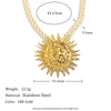 Exaggerated Design Sense Stainless Steel 18K Gold Plated Heart Shape Ring Pendant Necklace For Women With Electroplating