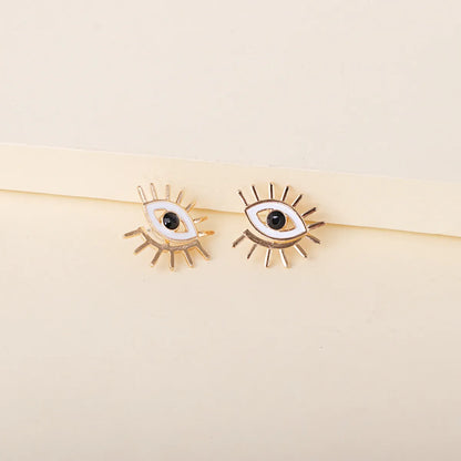 Fashion Eye Plating Alloy Acrylic Earrings Ear Studs