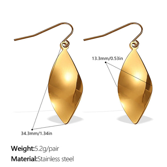 Exaggerated Diamond Ear Hook Design 316L Stainless Steel Electroplated Fashion Women's Earrings
