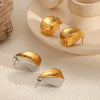 Exaggerated Dropshaped Stainless Steel Women's Earrings With Electroplating Design