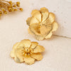 Exaggerated Electroplated Alloy Flower Earrings For Women Floral Statement Jewelry For Daily Wear Parties And Vacations