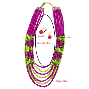 Exaggerated Ethnic Style Color Block Seed Bead Beaded Women'S Jewelry Set