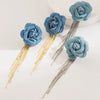 Exaggerated Fashion Women's Earrings Alloy S925 Silver Needle Flower Micropaved