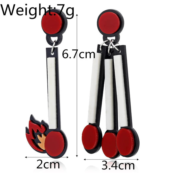 Exaggerated Fashionable Hip Hop Funny Creative Acrylic Geometric Earrings For Street Shooting And Nightclub