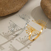 Exaggerated Floral Stainless Steel Bracelet With Electroplating For Women Light Luxury Niche Highend Nonfading Jewelry