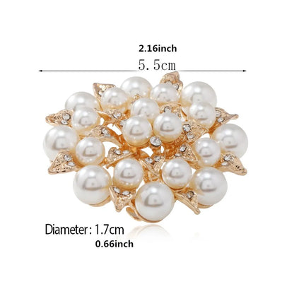 Exaggerated Flower Alloy Inlay Artificial Pearls Rhinestones Women'S Rings