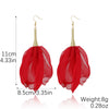 Exaggerated Flower Tassel Fabric Handmade Earrings Sweet Style