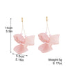 Exaggerated Flower Tassel Fabric Handmade Earrings Sweet Style