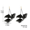 Exaggerated Flower Tassel Fabric Handmade Earrings Sweet Style