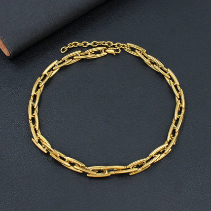 Wholesale Jewelry Exaggerated French Style Commute Solid Color 304 Stainless Steel 18K Gold Plated Plating Bracelets Necklace