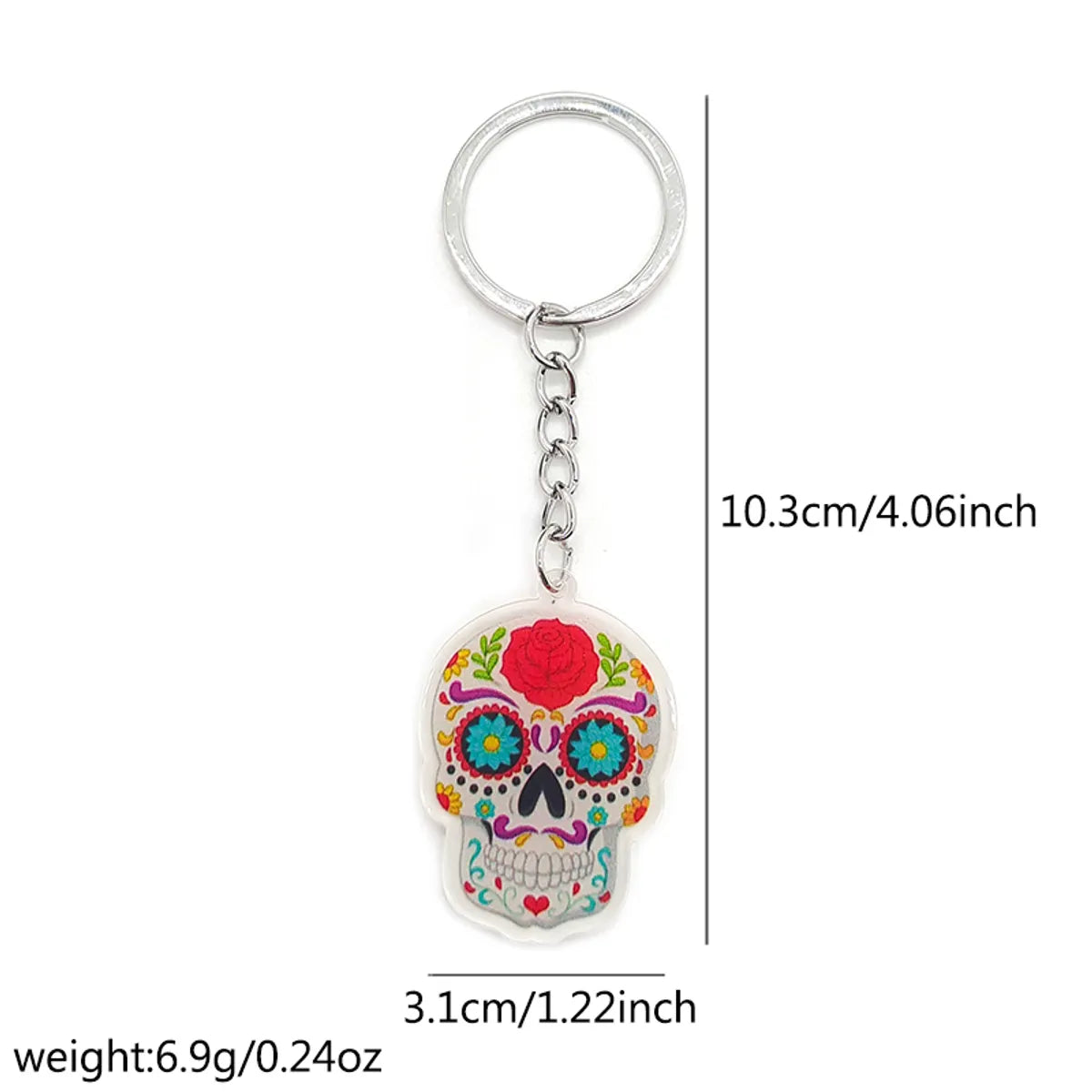 Exaggerated Funny Skull Arylic Alloy Halloween Bag Pendant Keychain