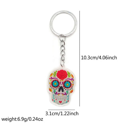 Exaggerated Funny Skull Arylic Alloy Halloween Bag Pendant Keychain