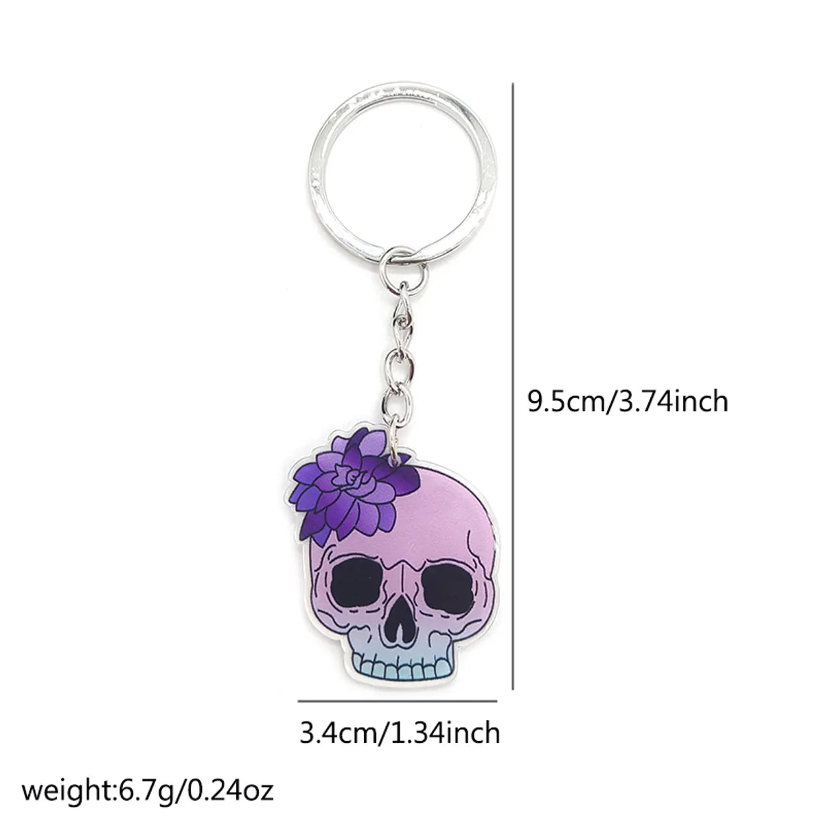 Exaggerated Funny Skull Arylic Alloy Halloween Bag Pendant Keychain