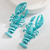 Exaggerated Geometric Alloy Baking Paint Women's Summer Oceanstyle Crayfish Earrings