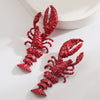 Exaggerated Geometric Alloy Baking Paint Women's Summer Oceanstyle Crayfish Earrings