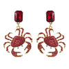 Exaggerated Geometric Alloy Crab Earrings Set With Diamonds For Women
