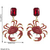 Exaggerated Geometric Alloy Crab Earrings Set With Diamonds For Women