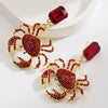 Exaggerated Geometric Alloy Crab Earrings Set With Diamonds For Women