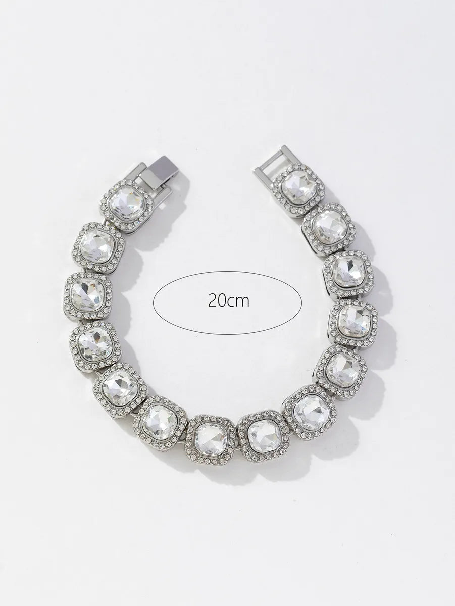 Exaggerated Geometric Alloy Inlay Rhinestones Unisex Bracelets Necklace