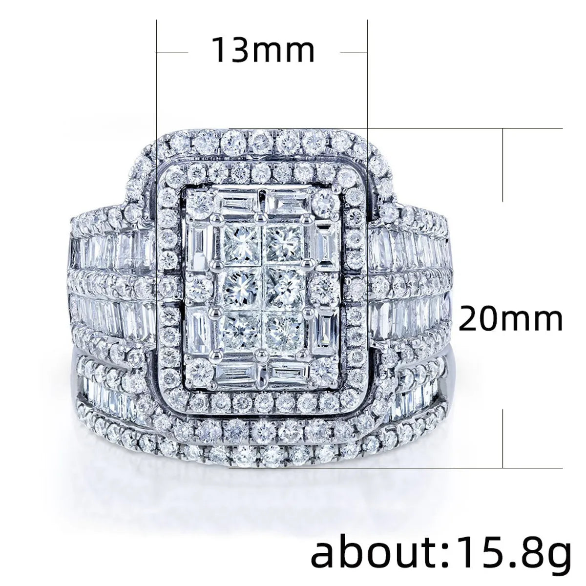 Exaggerated Geometric Alloy Inlay Rhinestones Women's Rings