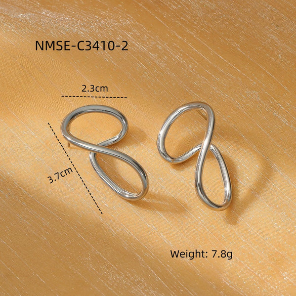 Exaggerated Geometric Circle Stainless Steel Electroplated Women's Earrings