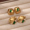 Exaggerated Geometric Copper Goldplated Unisex Earrings With Electroplating