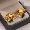 Exaggerated Geometric Copper Goldplated Unisex Earrings With Electroplating
