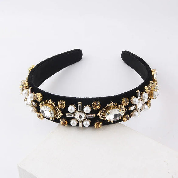 Exaggerated Geometric Flannel Diamond Hair Band