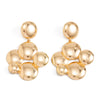 Exaggerated Geometric Hemispherical Tassel Earrings Smooth Round Alloy Design With Electroplated Finish And Steel Posts