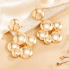 Exaggerated Geometric Hemispherical Tassel Earrings Smooth Round Alloy Design With Electroplated Finish And Steel Posts