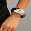 Exaggerated Geometric Metal Electroplated Irregular Wave Wide Spring Bracelet