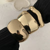 Exaggerated Geometric Metal Electroplated Irregular Wave Wide Spring Bracelet