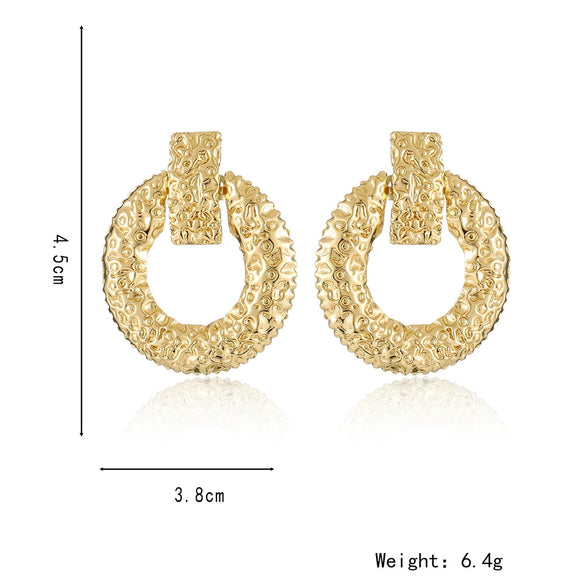 Exaggerated Geometric Metal Gold Plated Earrings For Women