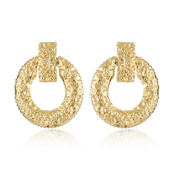 Exaggerated Geometric Metal Gold Plated Earrings For Women