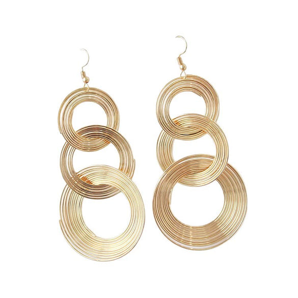 Exaggerated Geometric Multi Layer Circle Earrings In Electroplated Alloy For Women And Men Trendy Dangle Statement Ear Jewelry
