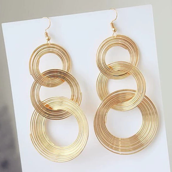 Exaggerated Geometric Multi Layer Circle Earrings In Electroplated Alloy For Women And Men Trendy Dangle Statement Ear Jewelry