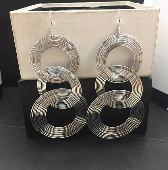 Exaggerated Geometric Multi Layer Circle Earrings In Electroplated Alloy For Women And Men Trendy Dangle Statement Ear Jewelry