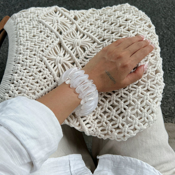 Exaggerated Geometric Resin Handmade Splicing Elastic Bracelet