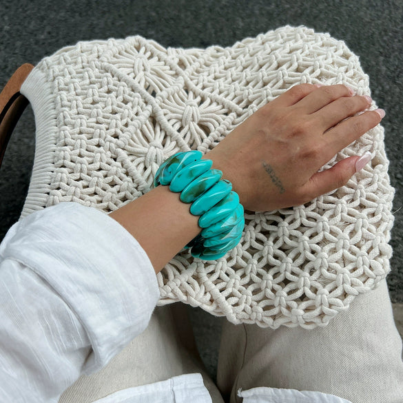 Exaggerated Geometric Resin Handmade Splicing Elastic Bracelet