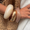 Exaggerated Geometric Resin Jewelry Bracelet With Polishing Style