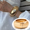 Exaggerated Geometric Round Wide Metal Bracelet With Electroplating