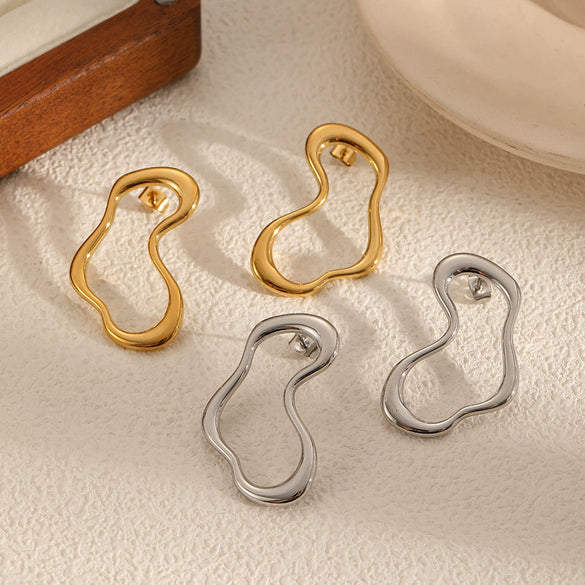 Exaggerated Geometric Stainless Steel Electroplated Women's Earrings