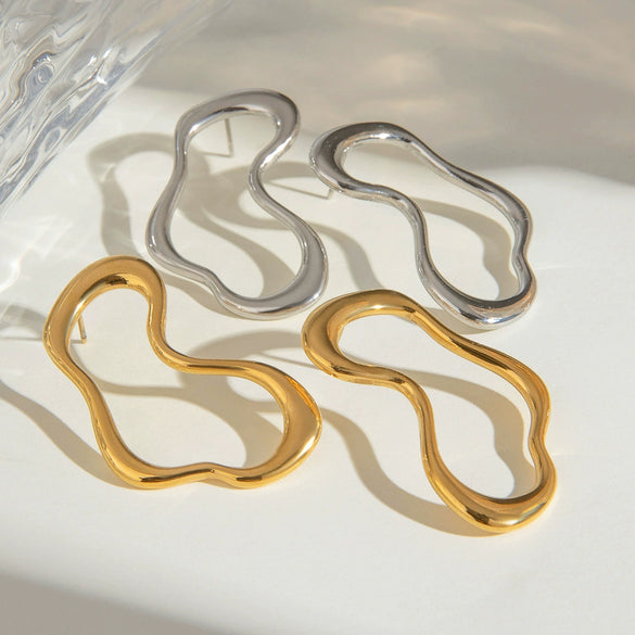 Exaggerated Geometric Stainless Steel Electroplated Women's Earrings